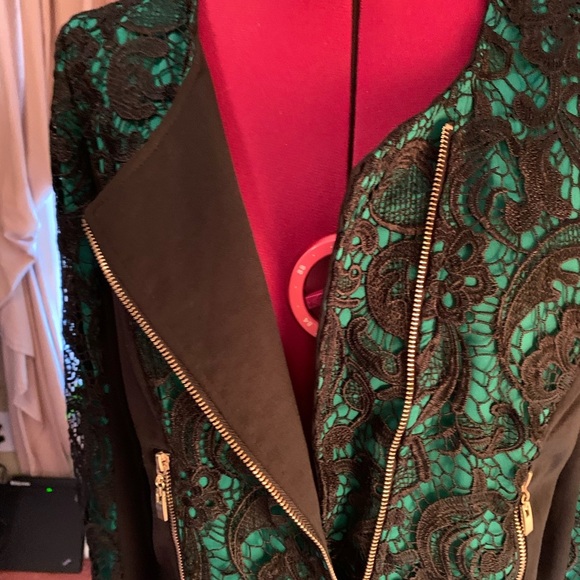 NWOT Grifflin Lace contrast jacket with zipper front - Picture 7 of 14